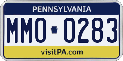 PA license plate MMO0283