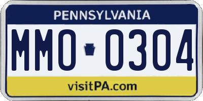 PA license plate MMO0304