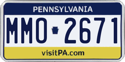 PA license plate MMO2671