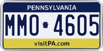 PA license plate MMO4605