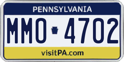 PA license plate MMO4702