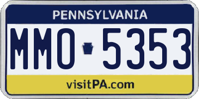 PA license plate MMO5353