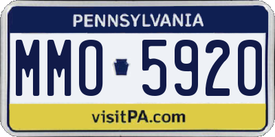 PA license plate MMO5920