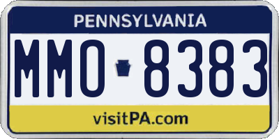 PA license plate MMO8383