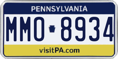 PA license plate MMO8934
