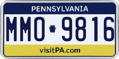 PA license plate MMO9816