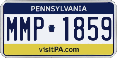 PA license plate MMP1859