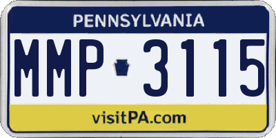PA license plate MMP3115