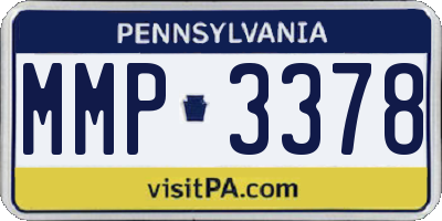 PA license plate MMP3378
