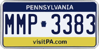 PA license plate MMP3383