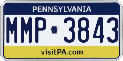 PA license plate MMP3843