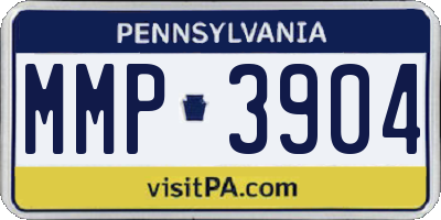 PA license plate MMP3904