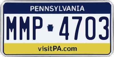 PA license plate MMP4703