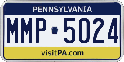 PA license plate MMP5024