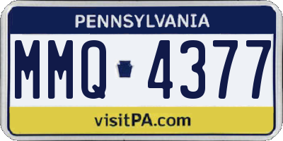 PA license plate MMQ4377