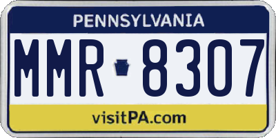 PA license plate MMR8307