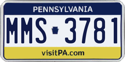 PA license plate MMS3781