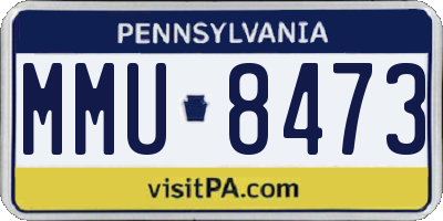 PA license plate MMU8473