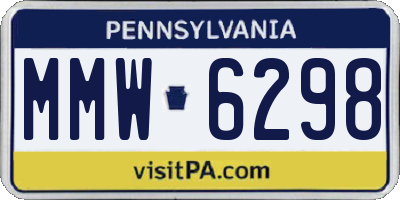 PA license plate MMW6298