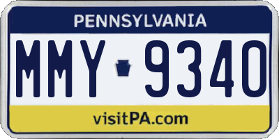 PA license plate MMY9340