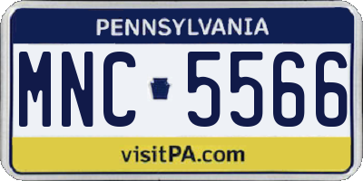 PA license plate MNC5566