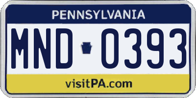 PA license plate MND0393