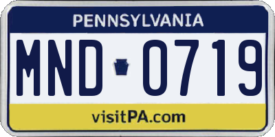 PA license plate MND0719