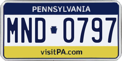 PA license plate MND0797