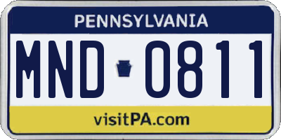 PA license plate MND0811
