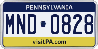 PA license plate MND0828