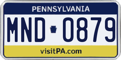 PA license plate MND0879