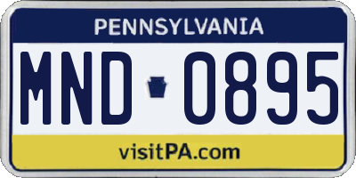 PA license plate MND0895