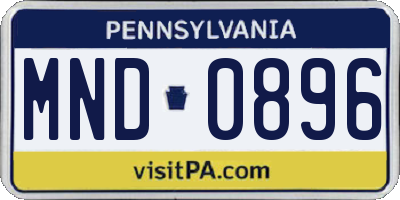 PA license plate MND0896