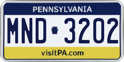 PA license plate MND3202