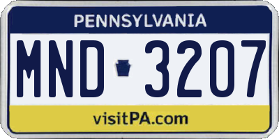 PA license plate MND3207