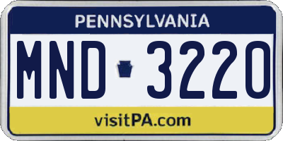 PA license plate MND3220