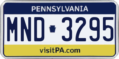 PA license plate MND3295