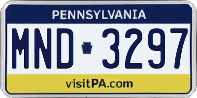 PA license plate MND3297