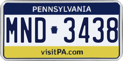 PA license plate MND3438