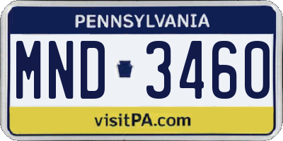 PA license plate MND3460