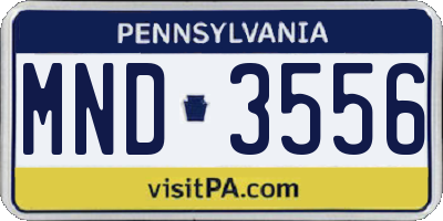 PA license plate MND3556