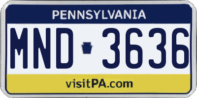 PA license plate MND3636
