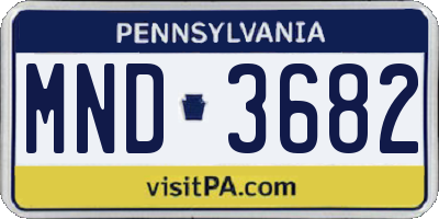 PA license plate MND3682