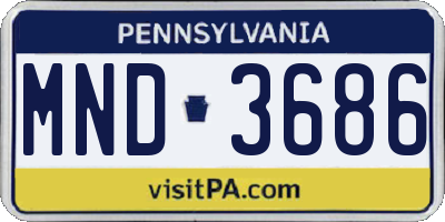PA license plate MND3686