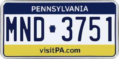 PA license plate MND3751