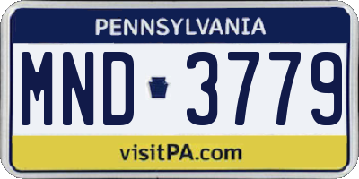 PA license plate MND3779