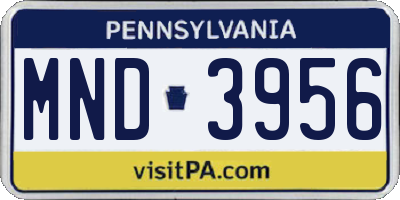 PA license plate MND3956