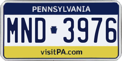 PA license plate MND3976
