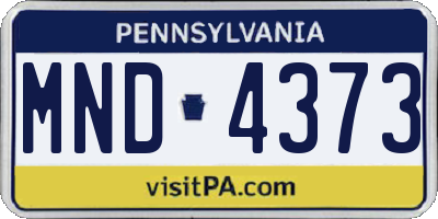 PA license plate MND4373