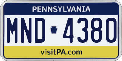 PA license plate MND4380
